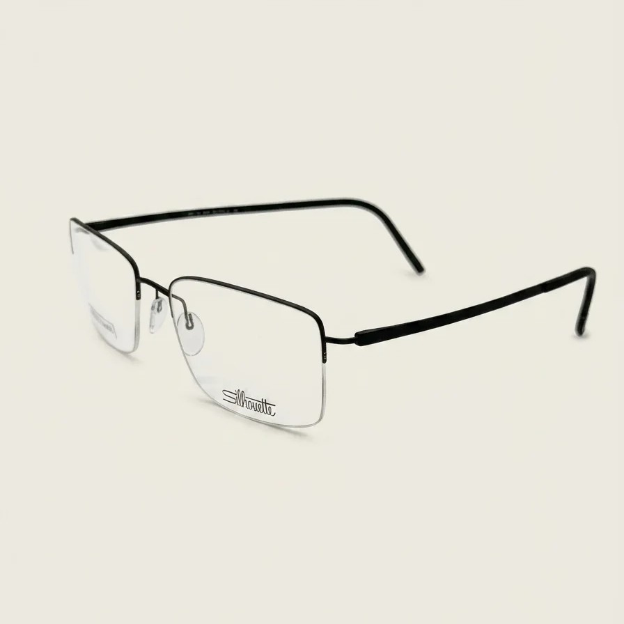 Frame with case Silhouette Dynamic Dawn Jet Black 5571 9040 55-18-150 — 2