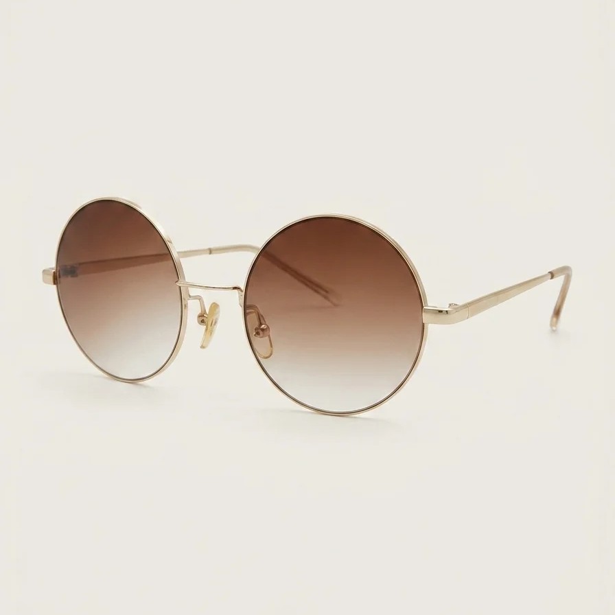 Очки солнцезащитные Frame 9904 Gold 52-21-143 — линзы коричневый градиент — 2