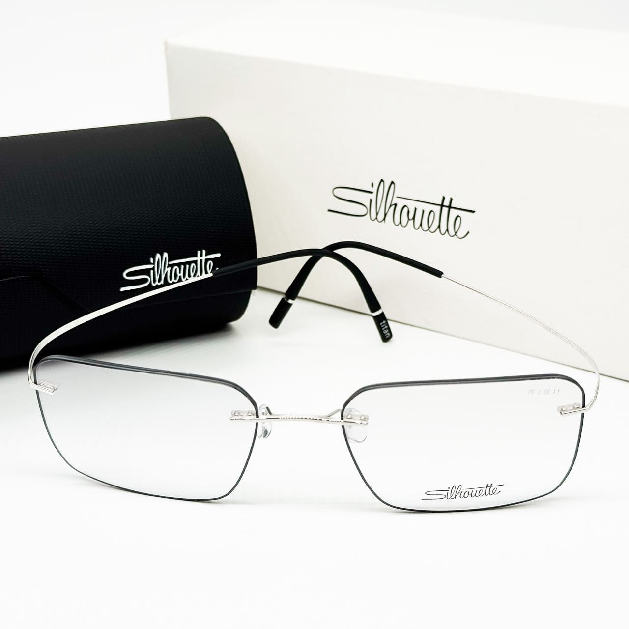 Frame Silhouette with case Titan Minimal Art - Silver-Grey Spaceship 5599 PE 7305 56-19-150 — 5
