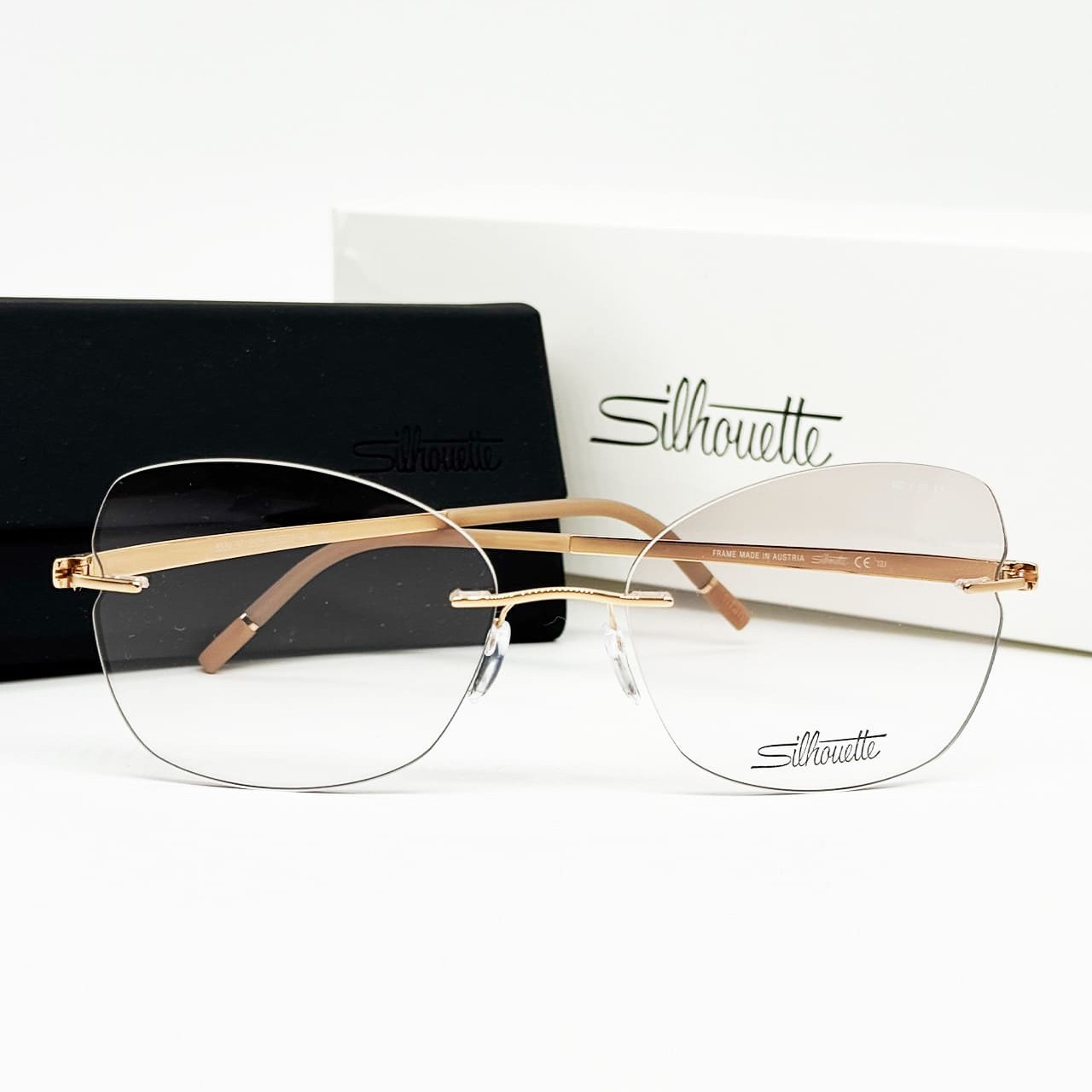 Frame Silhouette with case Momentum - Rose Gold Desert 5529 HF 3525 55-17-140 — 5