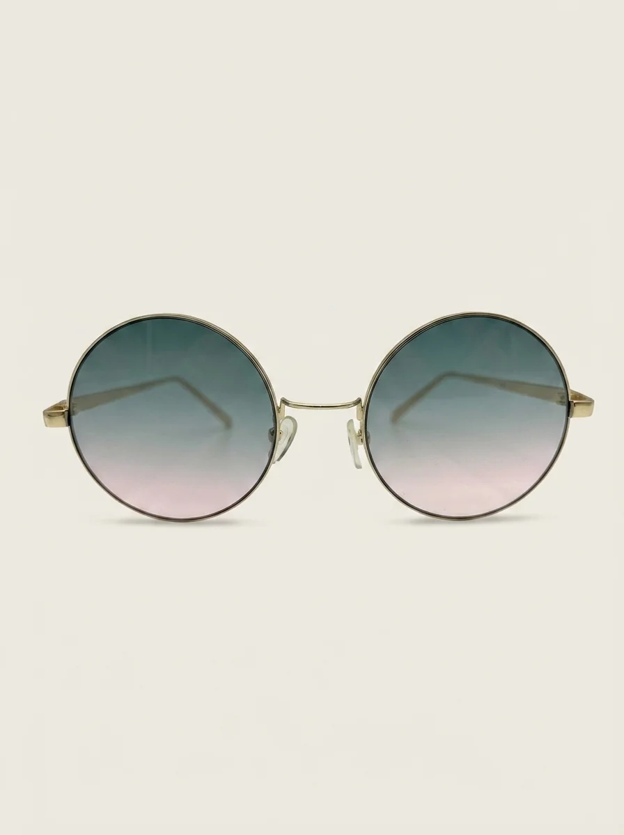 Очки солнцезащитные Frame 9904 Gold 52-21-143 — линзы голубо-розовый градиент 1