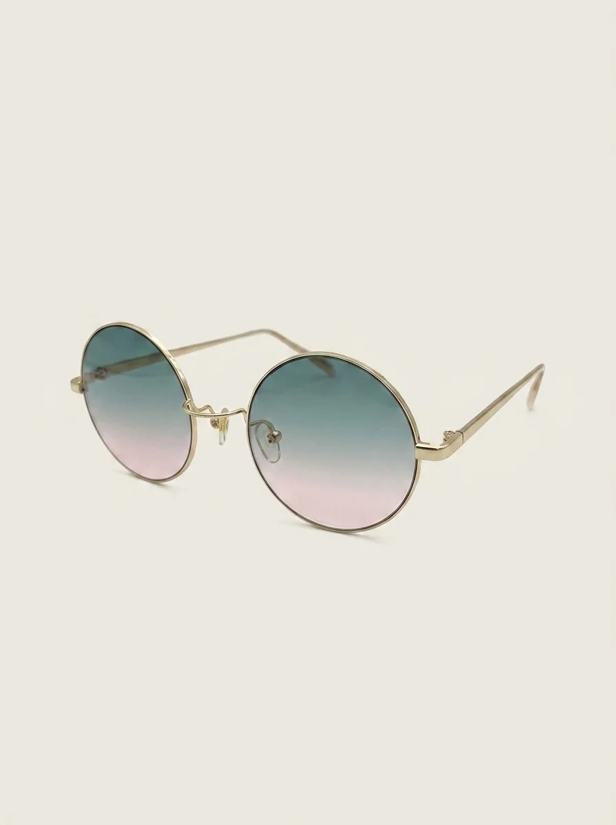 Очки солнцезащитные Frame 9904 Gold 52-21-143 — линзы голубо-розовый градиент 2