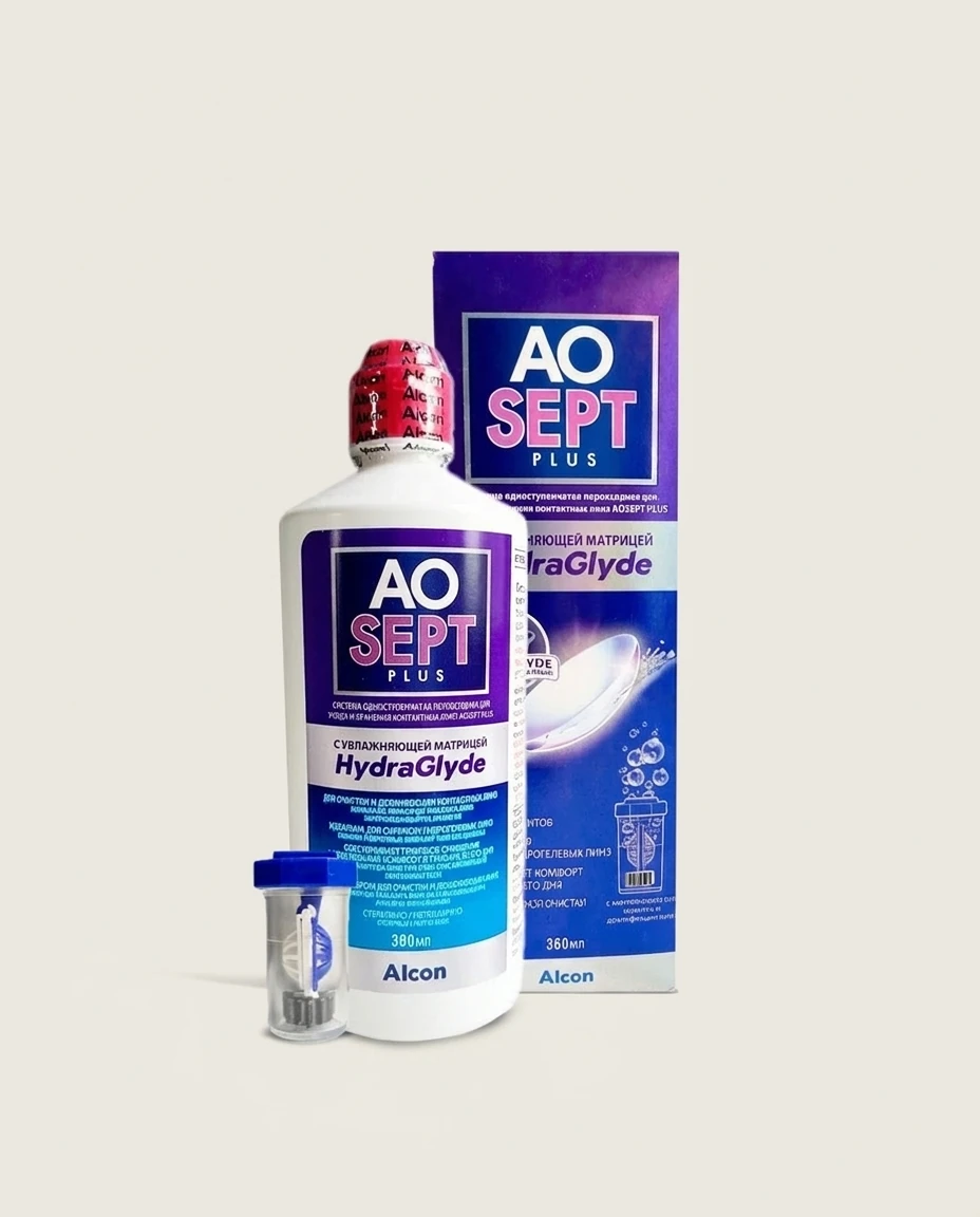 Пероксидный раствор для линз Aosept Plus Hydraglyde 360 мл 1